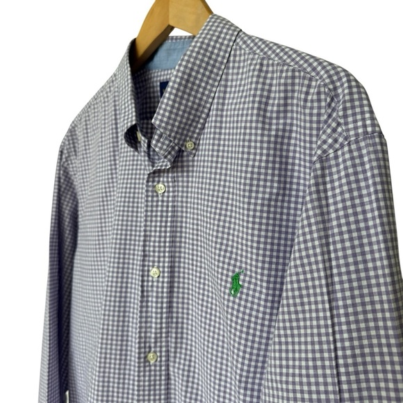 Ralph Lauren Other - Ralph Lauren Men's XL Slim Fit Purple Check Button-Down Shirt Stretch Cotton